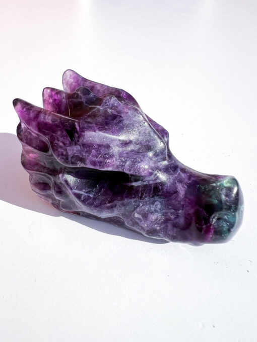 Fluorite dragon head carving