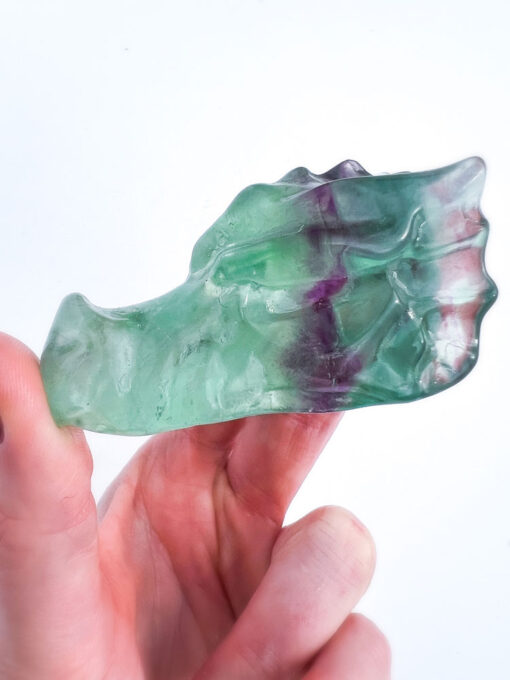 Fluorite dragon head carving