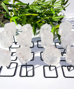 Raw Clear Quartz on Stands