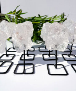 Raw Clear Quartz on Stands