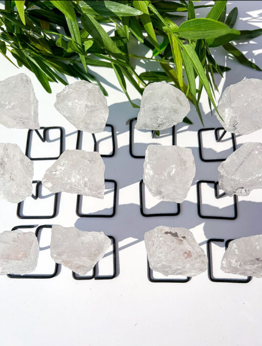 Raw Clear Quartz on Stands