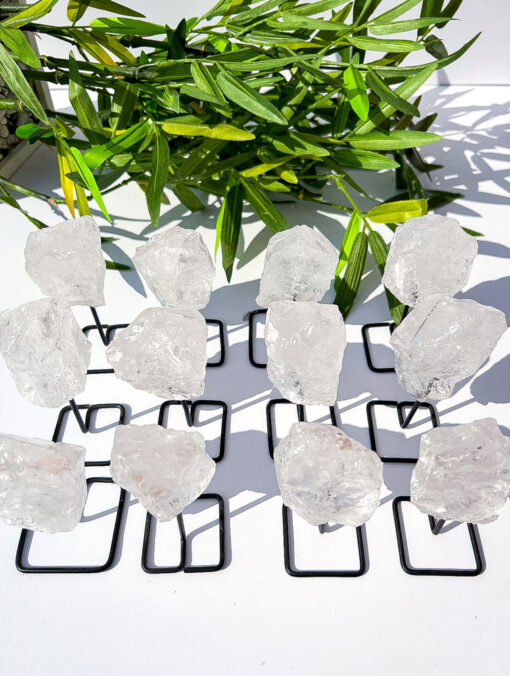 Raw Clear Quartz on Stands