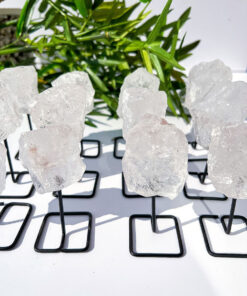 Raw Clear Quartz on Stands