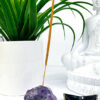 Amethyst crystal incense stick holder