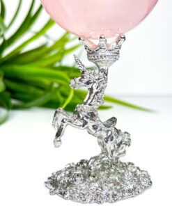 silver unicorn crystal sphere stand