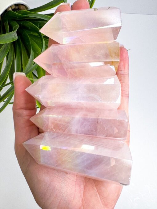 Aura Rose Quartz point