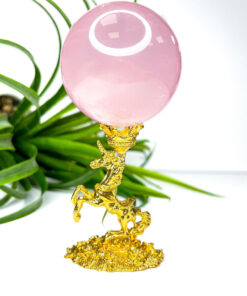 gold unicorn crystal sphere stand