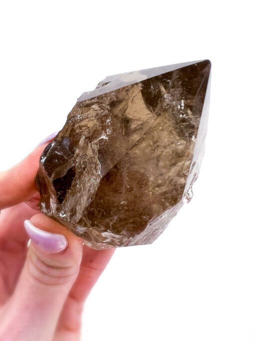 Smoky Quartz half polished point