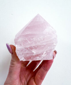 Rose Quartz half polished point