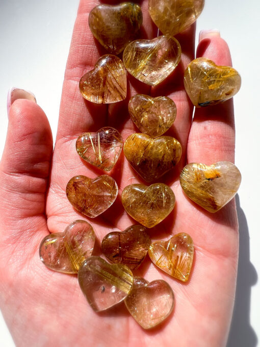 Golden Rutile Quartz heart