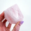 Rose Quartz half polished point