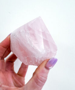 Rose Quartz half polished point