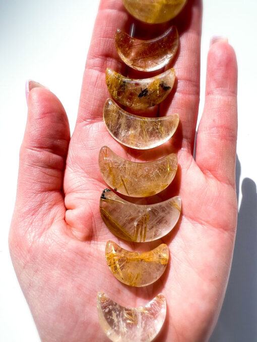 Golden Rutile Quartz moon