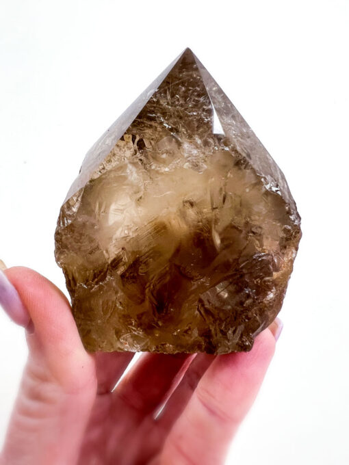 Smoky Quartz half polished point