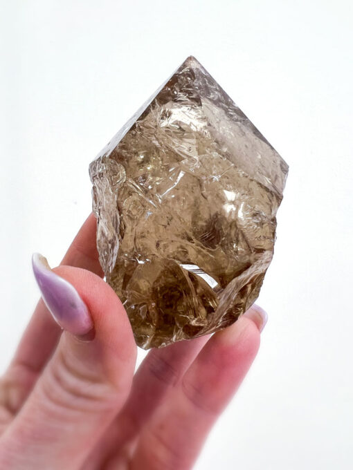 Smoky Quartz half polished point