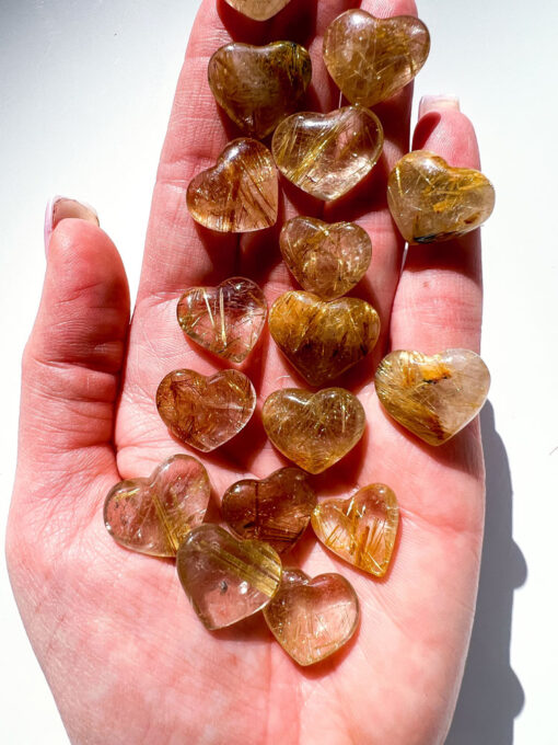 Golden Rutile Quartz heart