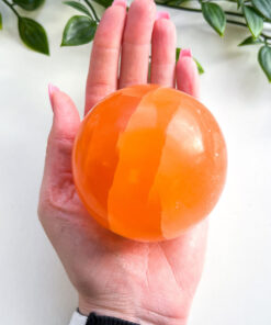 Orange Selenite sphere