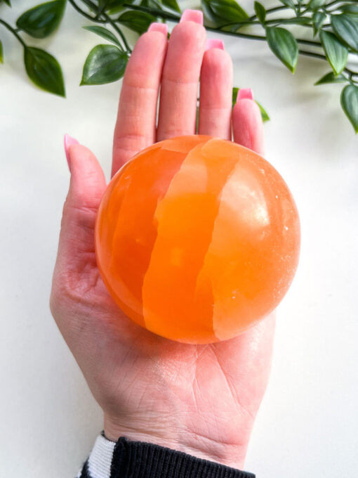 Orange Selenite sphere