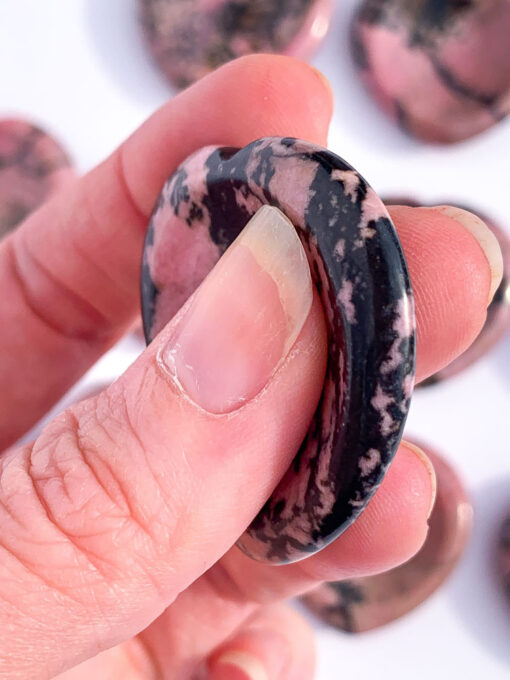 Rhodonite worry stone