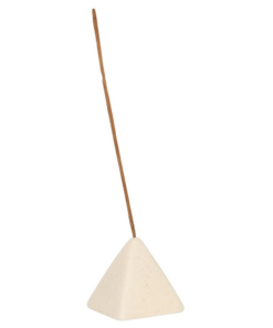 cream pyramid incense stick holder