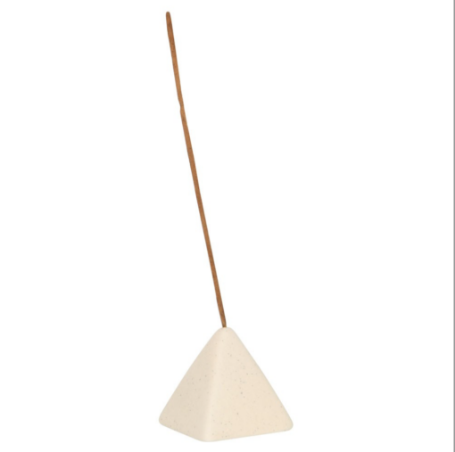 cream pyramid incense stick holder