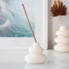 cream stone incense stick holder