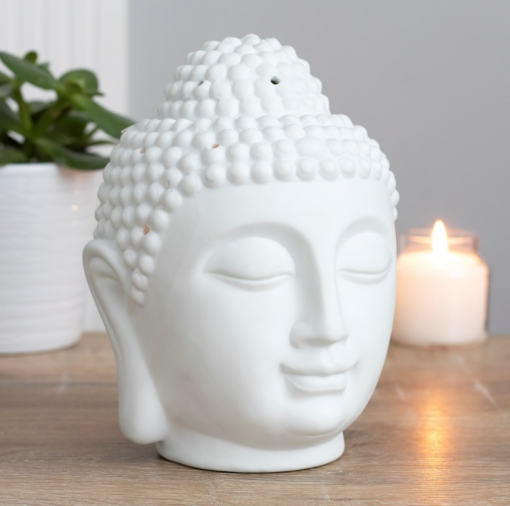 Giant White Buddha Head Oil Burner