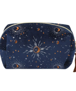 blue celestial tasseled makeup bag