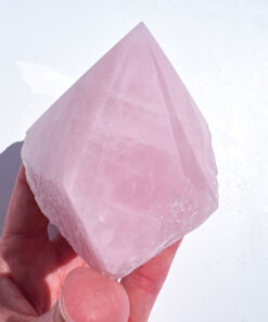 Rose Quartz half polished point