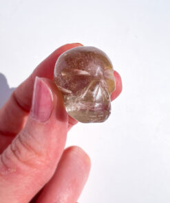 Natural Citrine mini skull carving