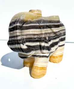 Large Zebra Calcite elephant