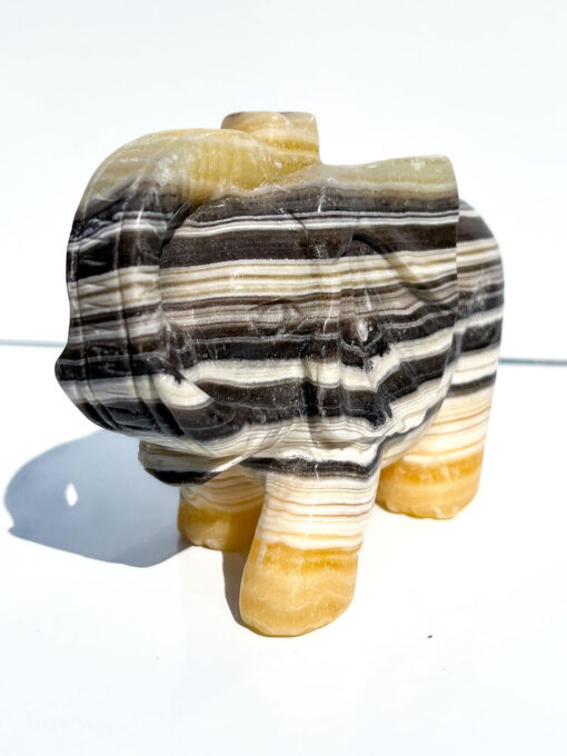 Large Zebra Calcite elephant