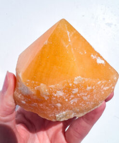 Orange Calcite half polished point