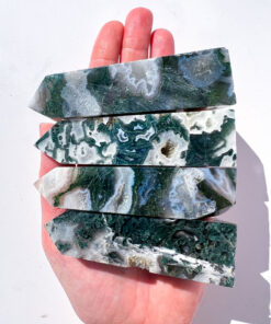 Moss Agate obelisk