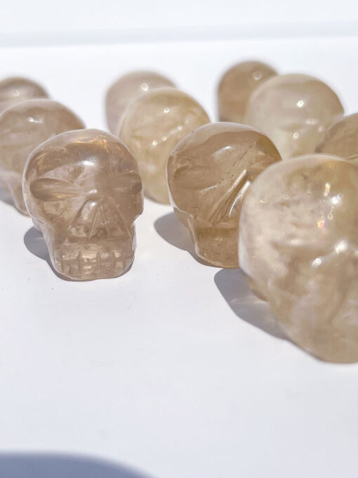 Natural Citrine mini skull carving