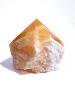 Orange Calcite half polished point