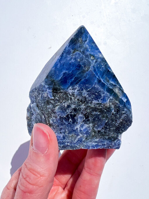 Sodalite half polished point