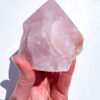 Rose Quartz half polished point