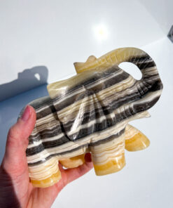 Large Zebra Calcite elephant