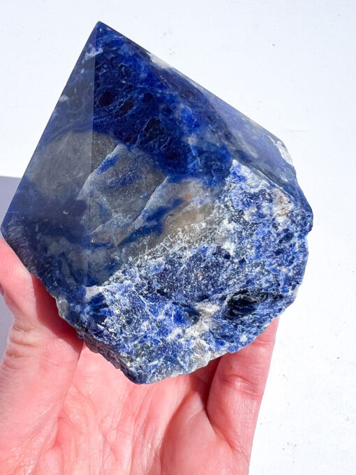 Sodalite half polished point