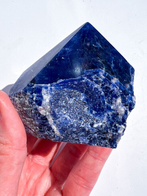 Sodalite half polished point