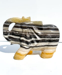 Large Zebra Calcite elephant