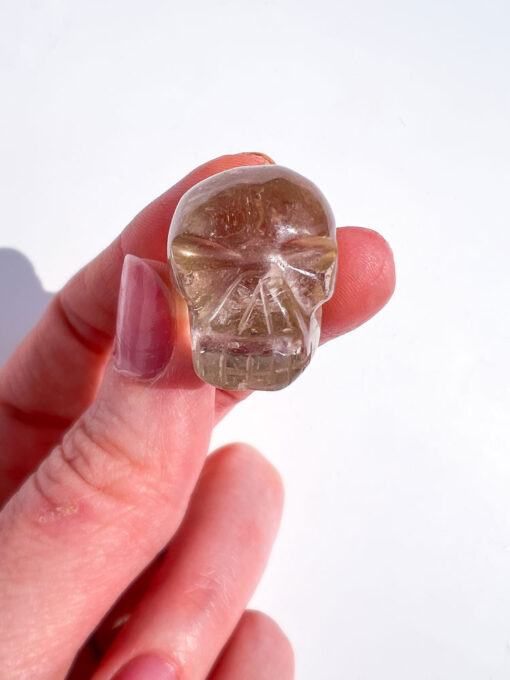 Natural Citrine mini skull carving