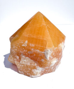 Orange Calcite half polished point