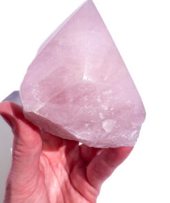 Rose Quartz half polished point