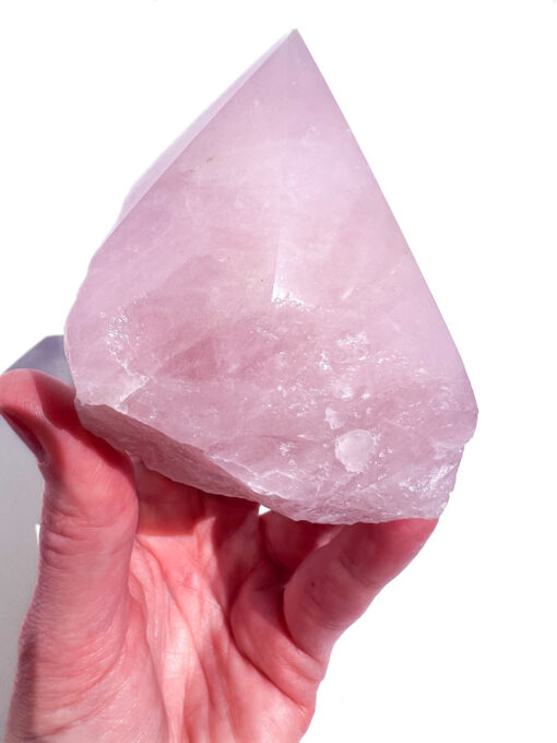 Rose Quartz half polished point