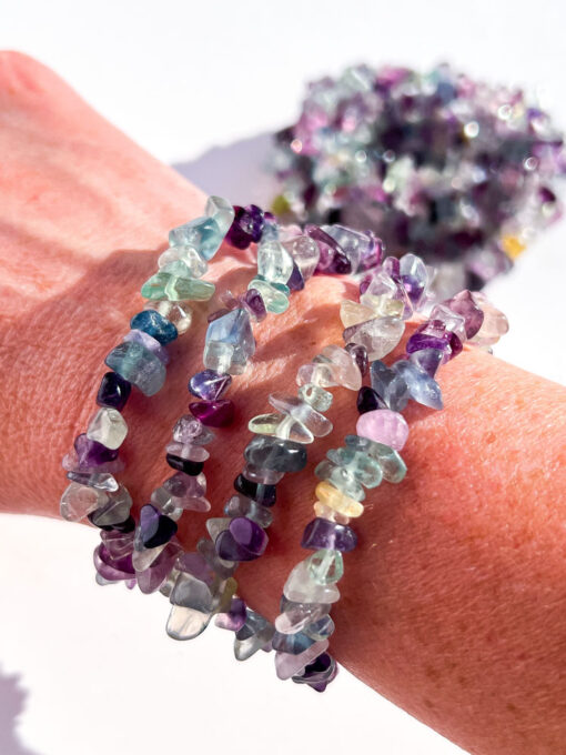 Fluorite chip bracelet