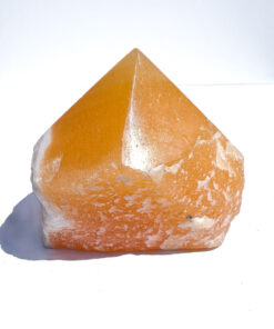 Orange Calcite half polished point