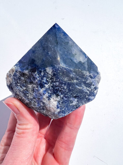 Sodalite half polished point