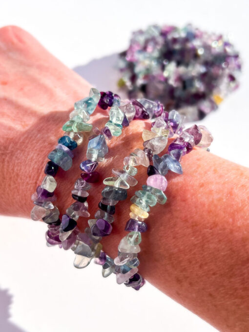 Fluorite chip bracelet